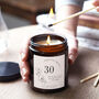 30th Birthday Gift For Her Personalised Candle, thumbnail 1 of 11