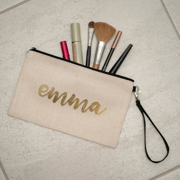 Personalised Linen Pencil Case/ Make Up Bag, 2 of 7