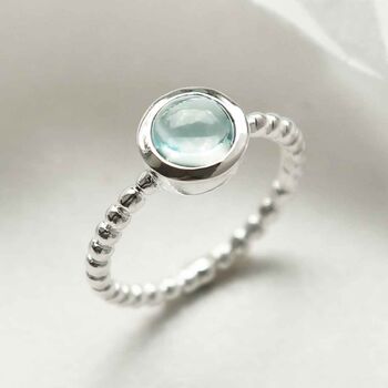 Sterling Silver Beaded Gemstone Rings, 2 of 8