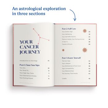 Cancer Star Sign Gift Personalised Astrology Book, 4 of 7