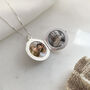 Sterling Silver Personalised Circle Locket Necklace, thumbnail 2 of 7