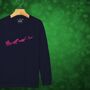 Dinosaur Sleigh Kids Sweatshirt Christmas Jumper, thumbnail 3 of 11