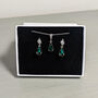 Emerald Green Rhinestone Drop Earrings, thumbnail 4 of 6
