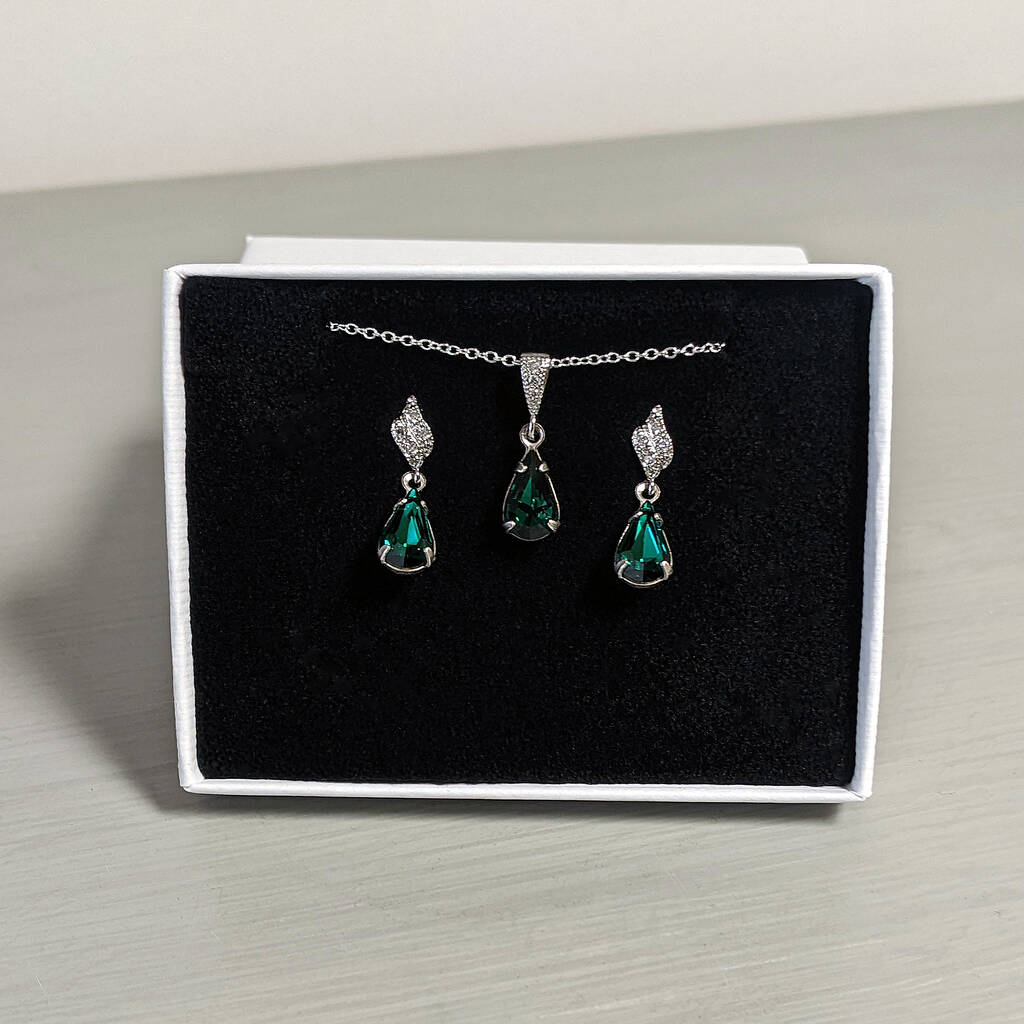 Emerald Green Rhinestone Drop Earrings By Katherine Swaine ...
