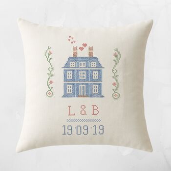 Cross Stitch Home Cushion For Couple : House Warming Gift, 2 of 2