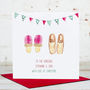 Personalised Slippers Christmas Card, thumbnail 2 of 3
