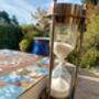 Solid Brass Sand Timer Hour Glass With Compass, thumbnail 2 of 6