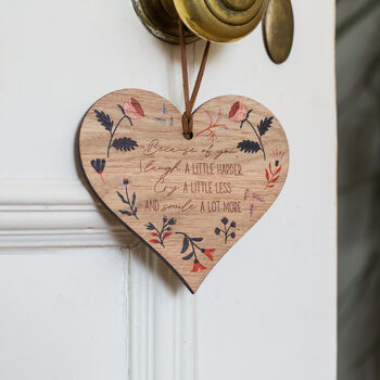 Oak Wood Friendship Heart Token Wall Hanging, 5 of 6