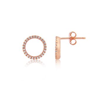 Chora Rose Gold Plated And Cubic Zirconia Earrings, 3 of 4