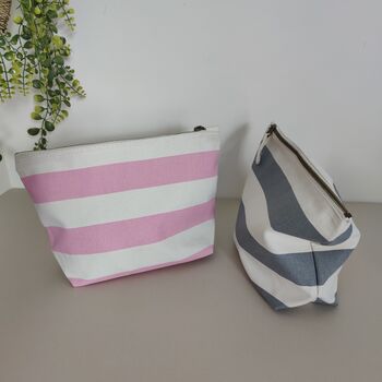 Nautical Striped Cotton Make Up Cosmetic Bag, 9 of 10