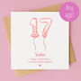 Personalised Blush Balloon 17th Birthday Card, thumbnail 1 of 4