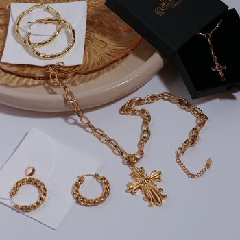 18 K Gold Braided Chubby Tube Hoop Earrings, 9 of 10