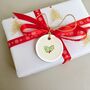 Set Of Five Hand Painted Holly Gift Tags, thumbnail 2 of 3