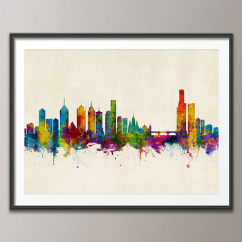 Melbourne Skyline Cityscape Art Print, 5 of 8