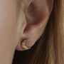 Moon Stud Earrings In Silver Or 18ct Gold Vermeil, thumbnail 1 of 5