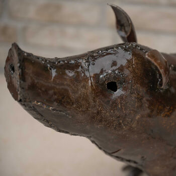 Recycled Metal Pig Sculpture, 3 of 4
