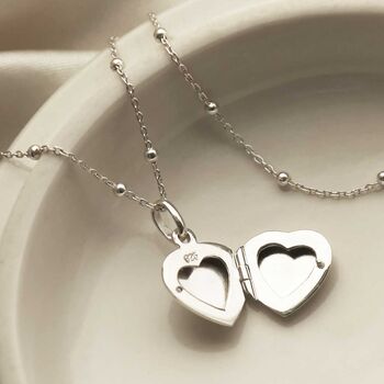 Sterling Silver Sweet Heart Locket Necklace, 4 of 9