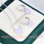 Lilac Purple Heart Pendant Necklace In Sterling Silver, thumbnail 6 of 11