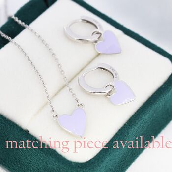 Lilac Purple Heart Pendant Necklace In Sterling Silver, 6 of 11