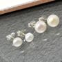 Freshwater Pearl And Sterling Silver Stud Earrings, thumbnail 2 of 5