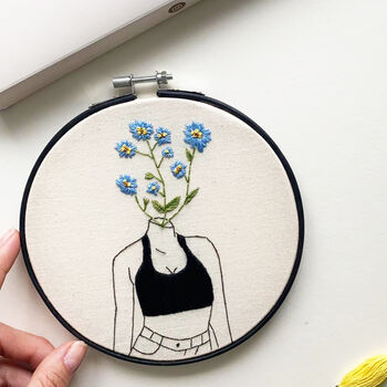 'Forget Me Not' A Fun Floral Embroidery Kit, 5 of 8