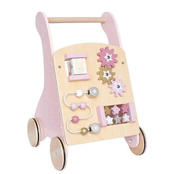 Personalised Wooden Pastel Pink Activity Walker Toy, 6 of 10