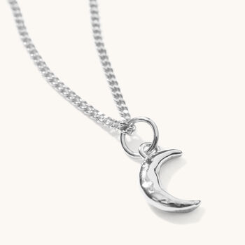Tiny Moon Necklace Silver Or 18ct Gold Plated Vermeil, 2 of 5