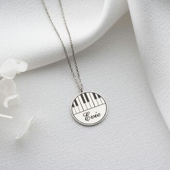 Personalised Piano Necklace With Name, 7 of 10