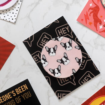 French Bulldog Gift Card With Pvc Coaster, 4 of 4