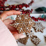 Scandi Gingerbread Snowflake Christmas Biscuit Baking And Decorating Kit, thumbnail 5 of 9