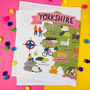 Yorkshire Map Tea Towel, thumbnail 2 of 10