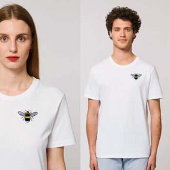 Organic Cotton Embroidered Bee T Shirt, 2 of 6