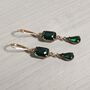 Emerald Green Crystal Droplet Earrings, thumbnail 1 of 6