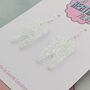 Tooth Glitter Earrings / Dentist Graduation Gift / Dental Hygienist Statement Dangles / Tooth Fairy Novelty Jewellery, thumbnail 4 of 10