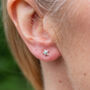 Sterling Silver Mini Mismatch Star And Moon Studs, thumbnail 3 of 12