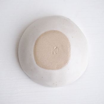 Handmade White Satin Ceramic Salt /Spice/ Ring Dish, 6 of 6