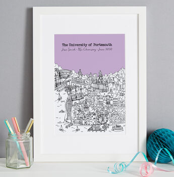 Personalised Portsmouth Graduation Gift Print, 2 of 12