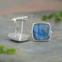 16ct Labradorite Cufflinks In Solid Sterling Silver, thumbnail 2 of 2
