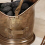Antique Brass Coal Scuttle With Shovel And Matches, thumbnail 7 of 9