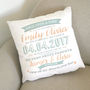Personalised Typographic Baby Arrival Cushion, thumbnail 4 of 5