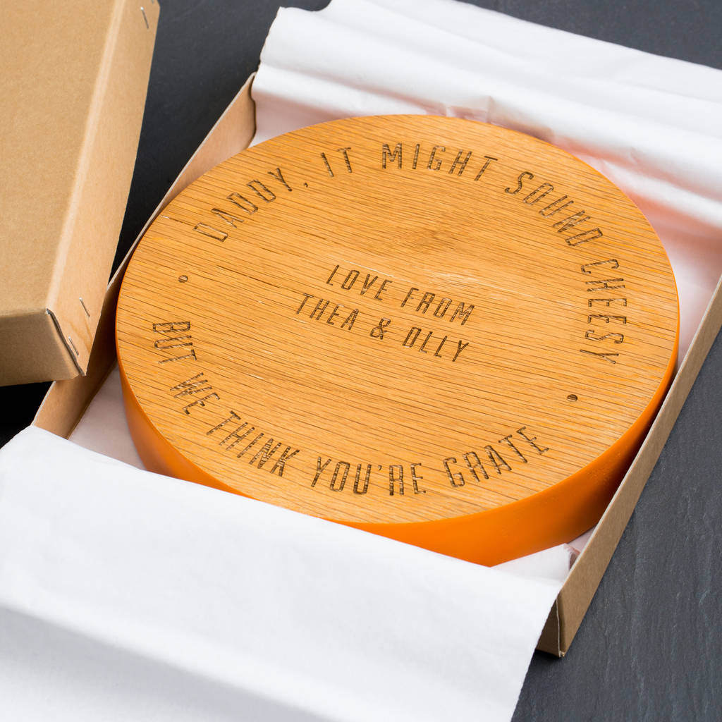 you're grate' pun personalised cheese board by dust and things