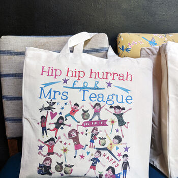 Personalised Hip Hip Hurrah For My Teacher Bag, 3 of 5