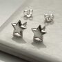 Sterling Silver Polished Star Studs, thumbnail 1 of 8