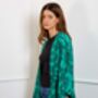 Japanese Pine Needle Print Green Short Light Weight Kimono, thumbnail 3 of 7