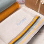 Unisex Grey Retro Stripe Baby Blanket, thumbnail 1 of 12