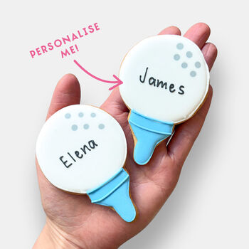 Personalised Golf Ball Iced Biscuits Father's Day Letterbox Gift, 2 of 11