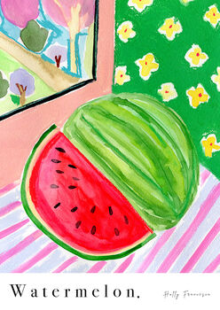 Watermelon Still Life Art Print Watercolour Poster, 4 of 6