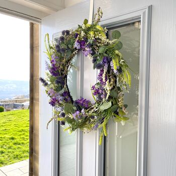Large Lavender And Catmint Floral Wreath, 2 of 7