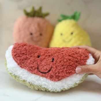 Plush Melon Soft Toy – Smiley Fruit Cuddly – Cute Gift For Kids, 6 of 7