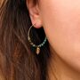 Beaded Hoop Leaf Earrings, thumbnail 2 of 4